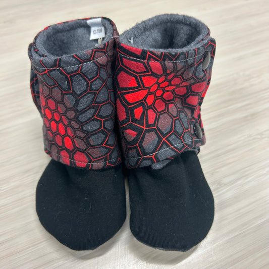 Booties - 12-18mo - Red Scales