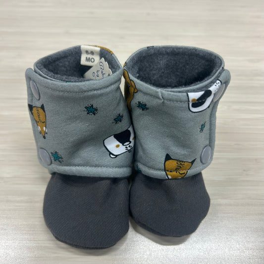 Booties - 6-9mo - Grey Animals