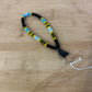 Beaded Wristlet - Black/Blue/Yellow