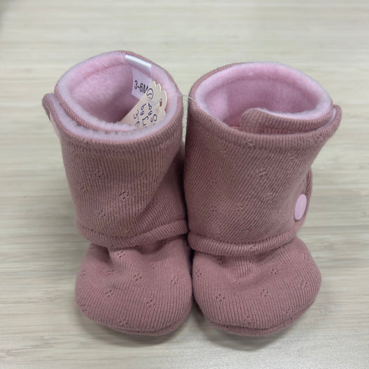 Booties - 3-6mo - Solid Rose