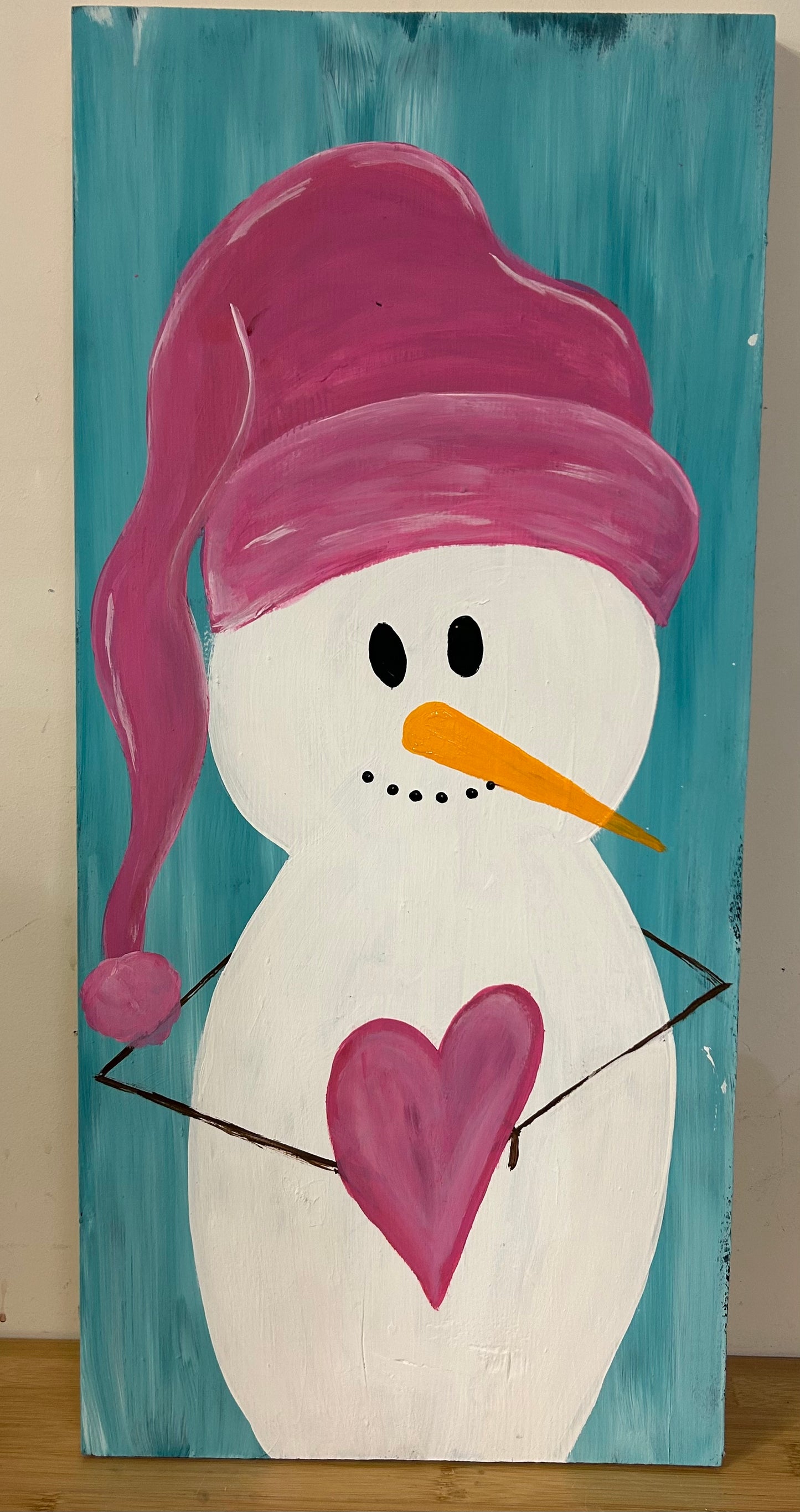PAINTING - Valentine Snowman