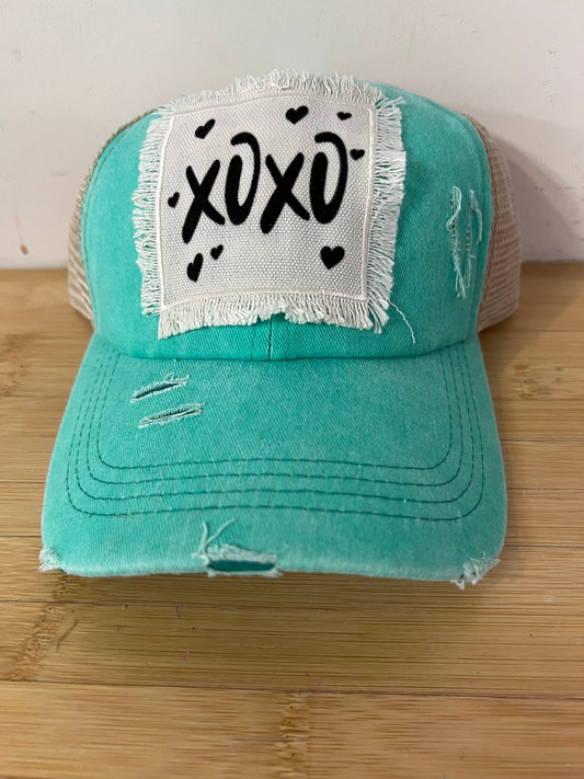 XOXO Green Ponytail Hat ponytail Hat