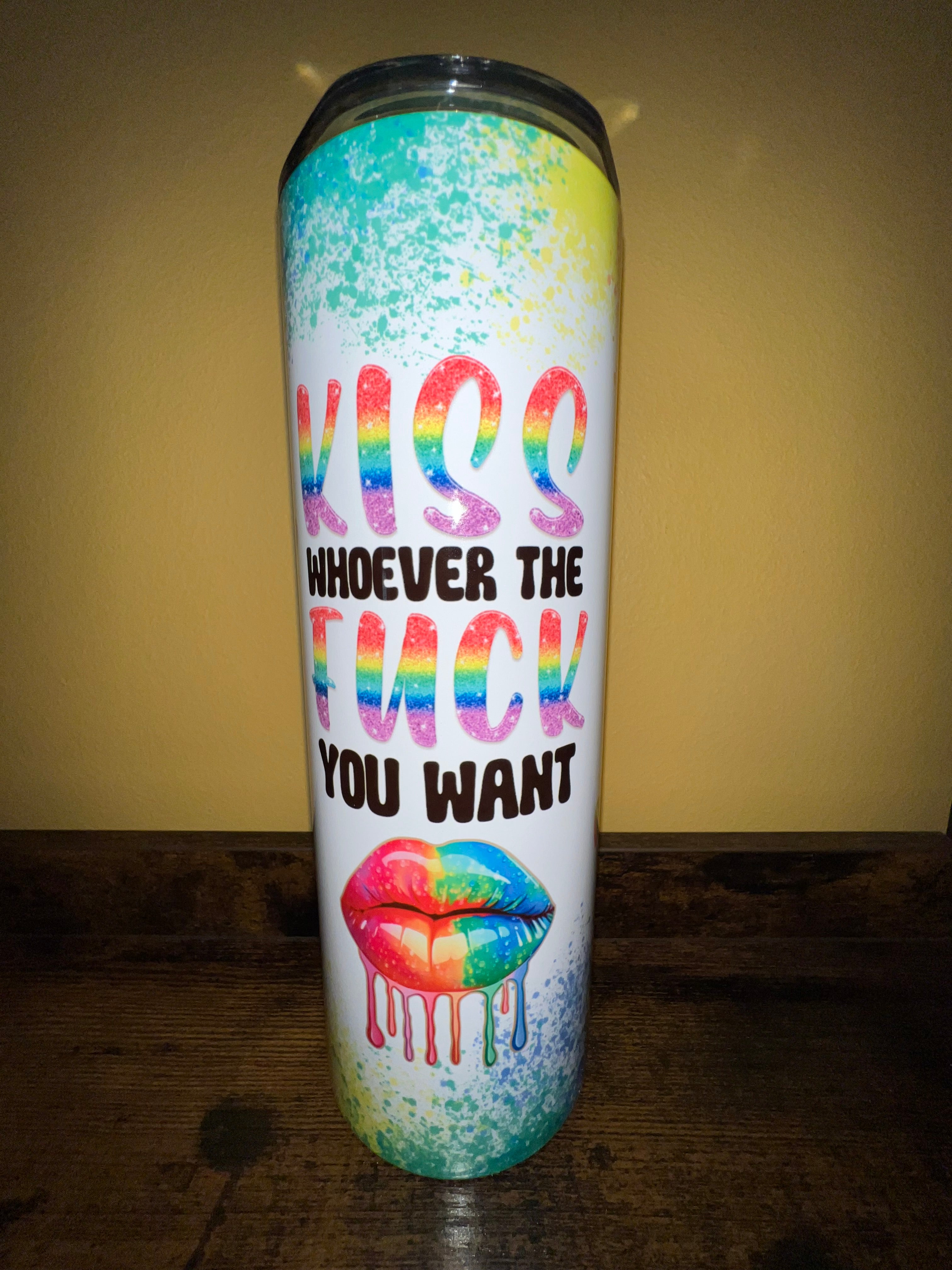 Kiss Whoever The Fuck You Want- Rainbow Lips – Moose Jaw's Handmade Shop