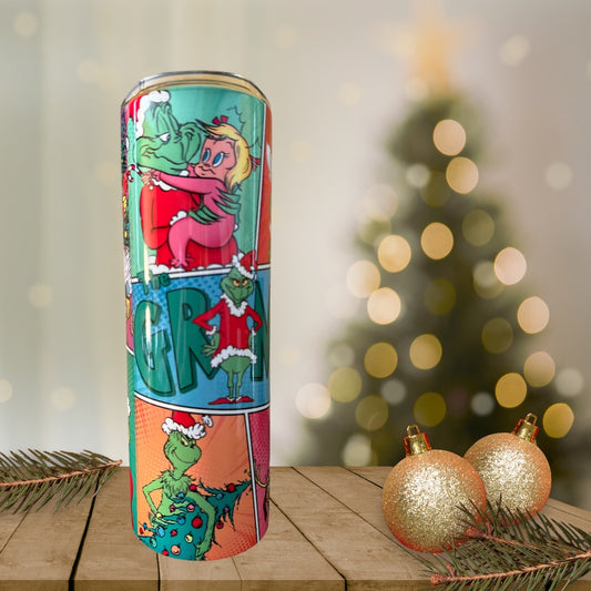 20 oz Tumbler Grinch & Friends Collage (Colourful)