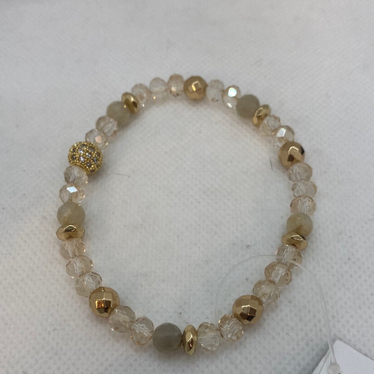 B225-GF CZ Gold Pave & Moonstone Bracelet