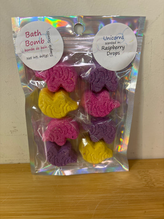 Micro Bath Bomb- Unicorns Scented in Raspberry Drops