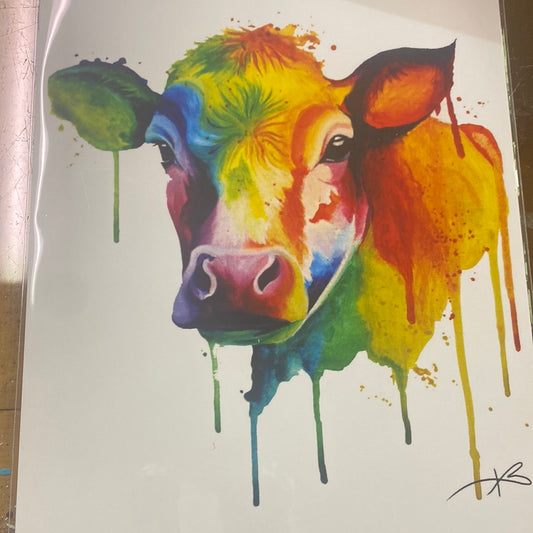 Watercolour Cow Print- 5x7