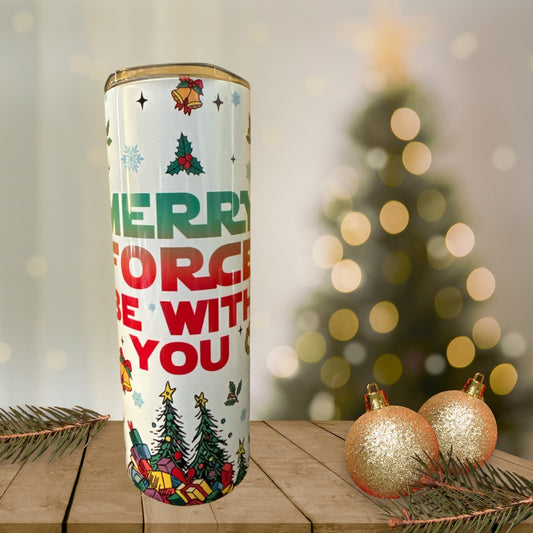 20 oz Tumbler Merry Force Be With You