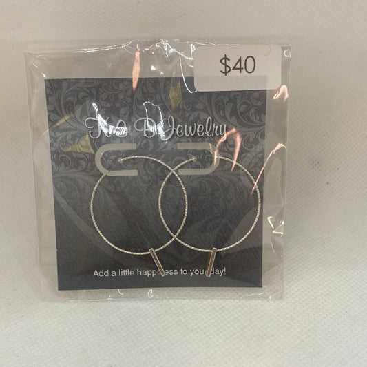 EST-246-SS Sparkle Hoops with SS Rectangle Dangle (8mm)