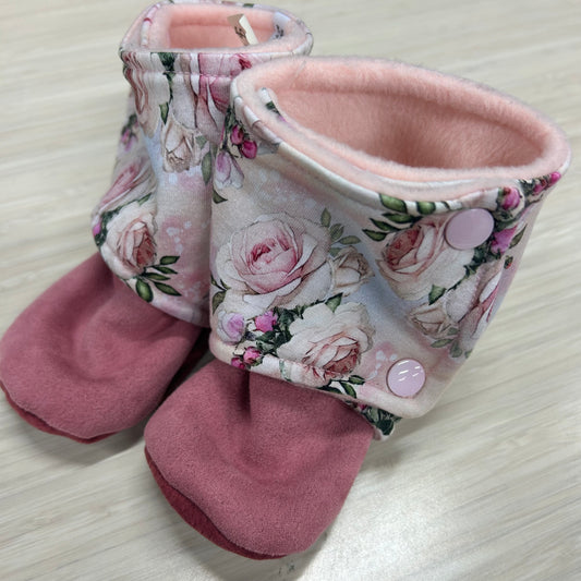 Booties - 18-24mo - Dusty Pink Roses