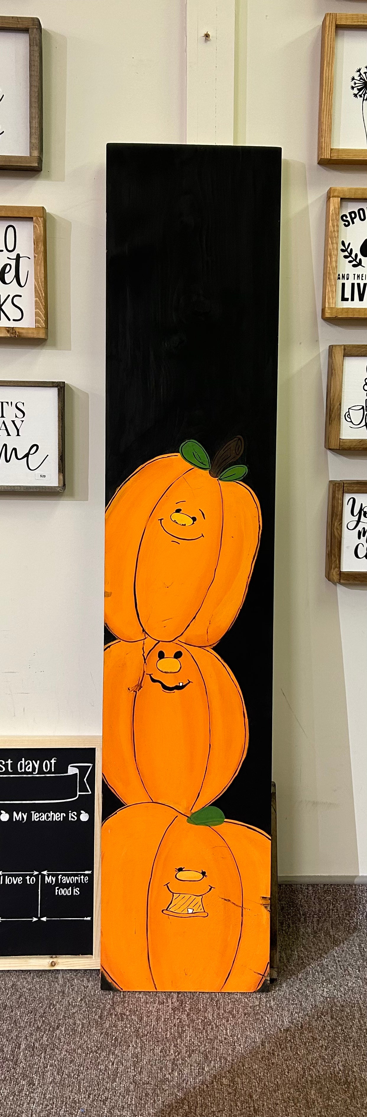WOOD SIGN - Whimsical Pumpkin Porch Leaner