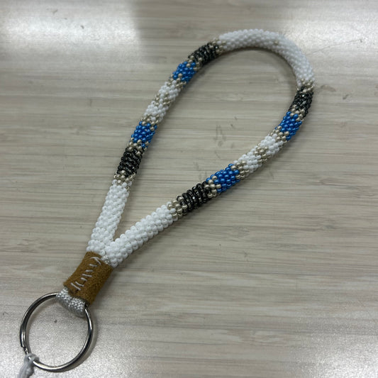 Beaded Wristlet - White/Sand/Blue/Grey