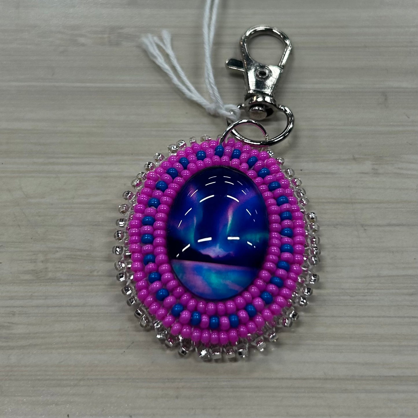 Aurora Borealis Keychain - Bright Pink/Blue