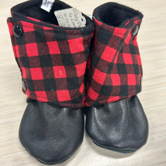 Booties - 18-24mo - Red Buffalo Plaid