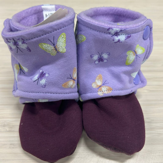 Booties - 9-12mo - Purple Butterfly