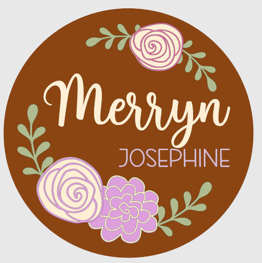 1001 - Round Floral Name Sign 2