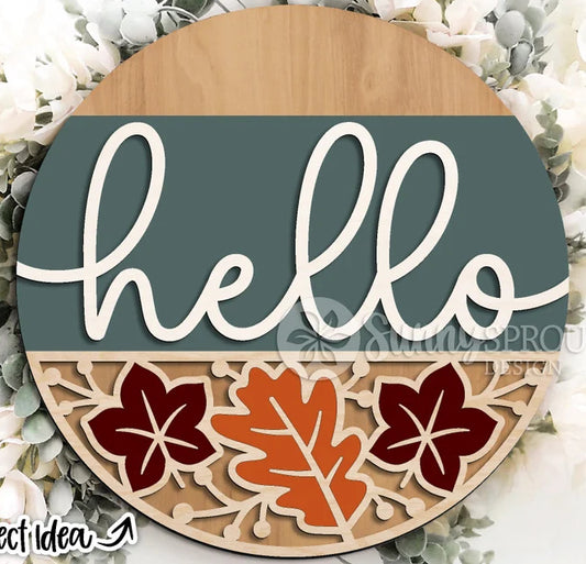 3D PROJECT - Hello with Leaves