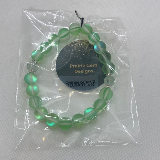 Green Quartz/Fluorite Gemstone Bracelet