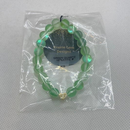 Green Quartz/Hematite Gemstone Bracelet