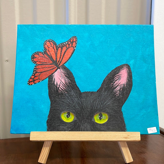 Black Cat/Monarch painting