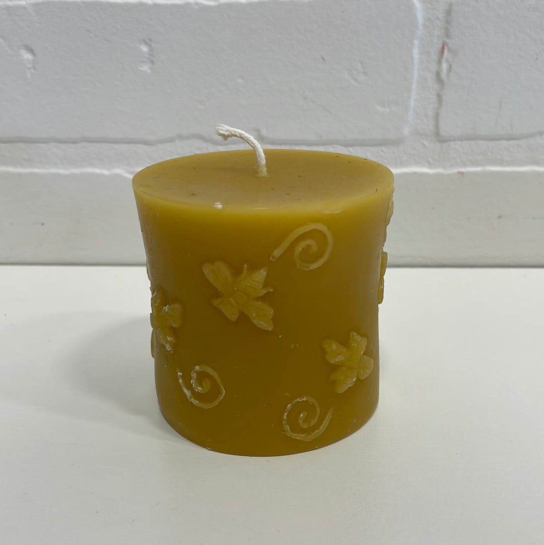 Decorative Pillar Beeswax Candle
