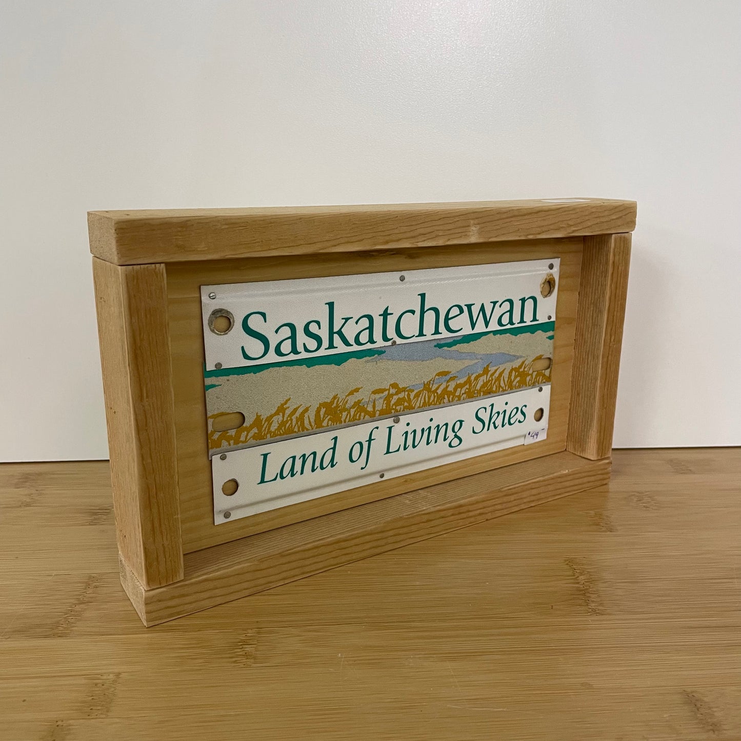 License Plate Saskatchewan Grain Scene Sign