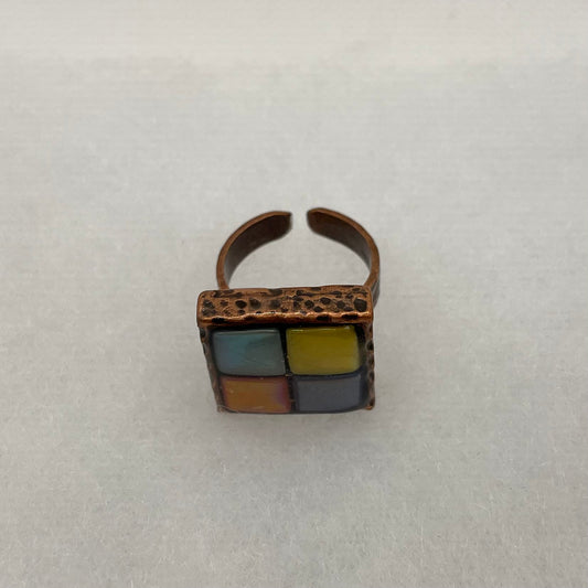 Copper Mosaic Ring