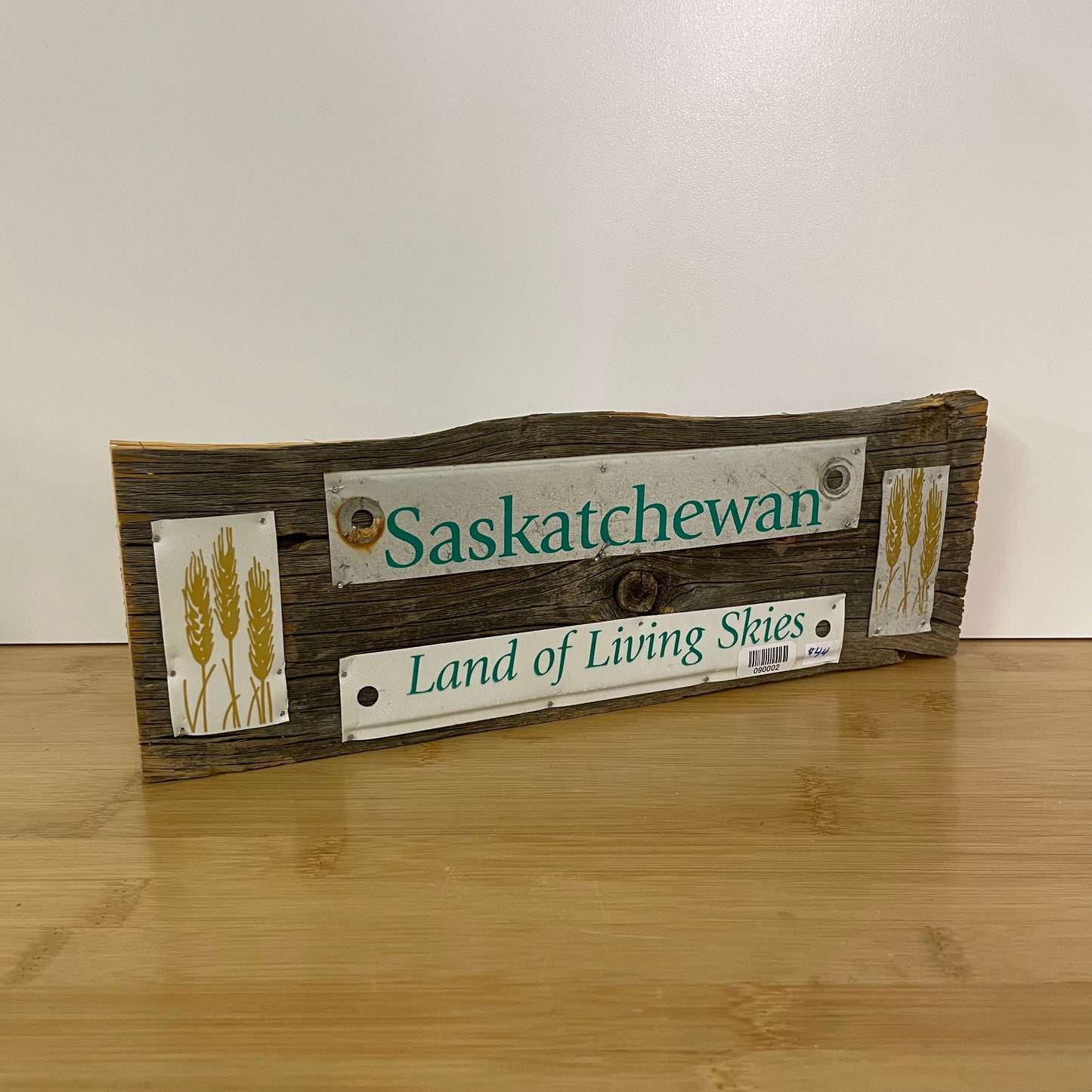 License Plate Saskatchewan Twin Wheat Sign