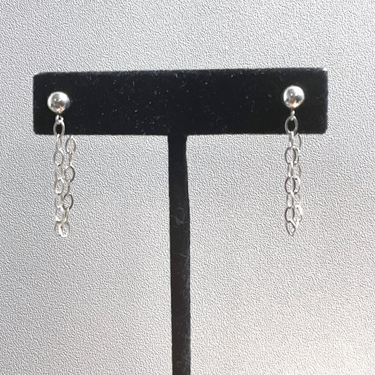 EST-238-SS  Studs/SS Cable Chain Earrings