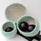 Crochet Prairie Baskets - Mint
