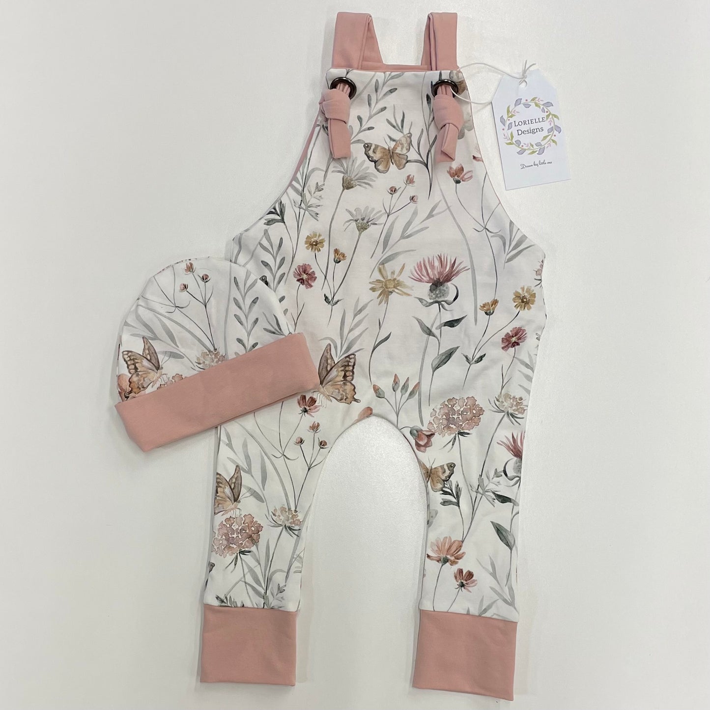 Grow With Me - Overall/Beanie Set Newborn