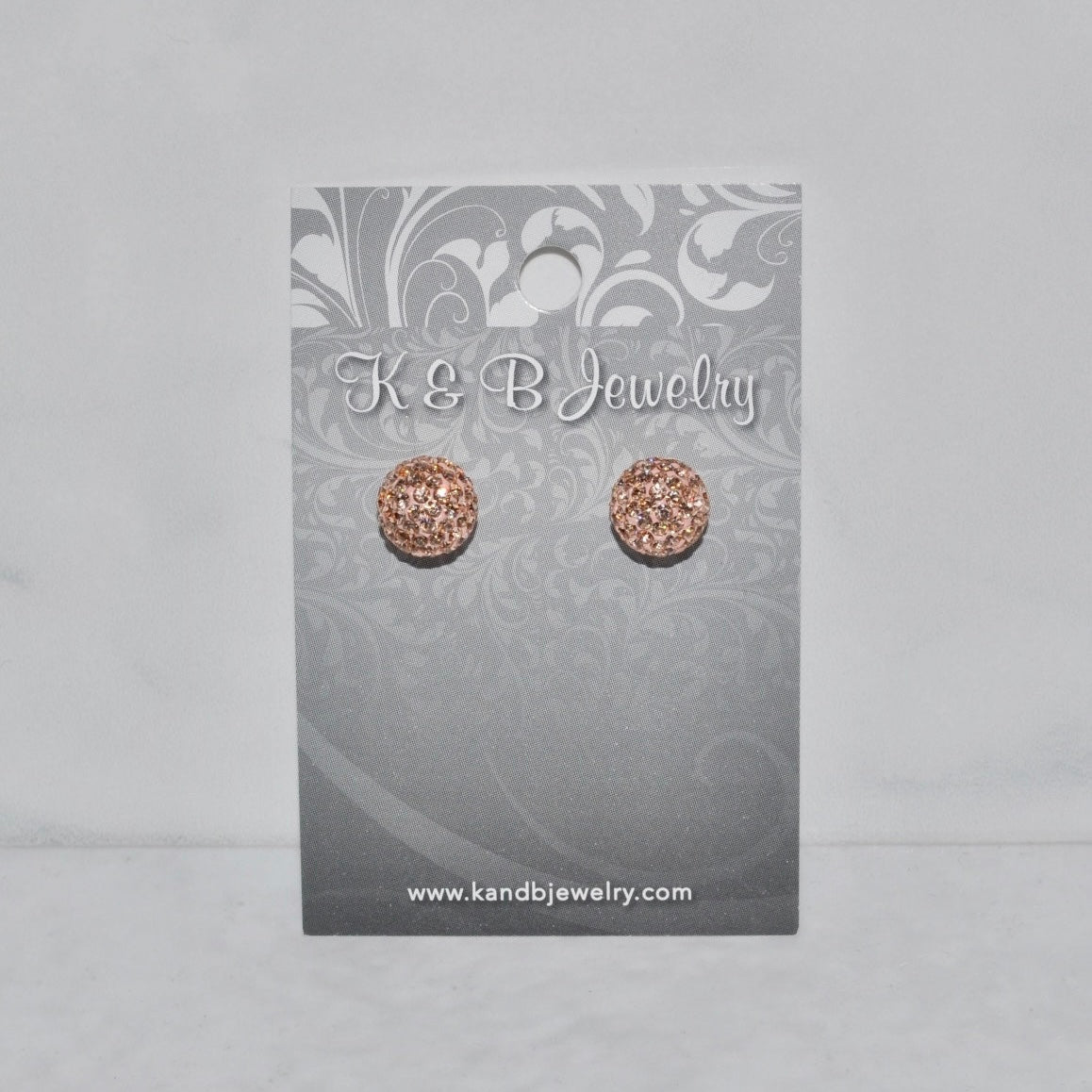 Crystal Pave’ Ball Studs - Rose Gold