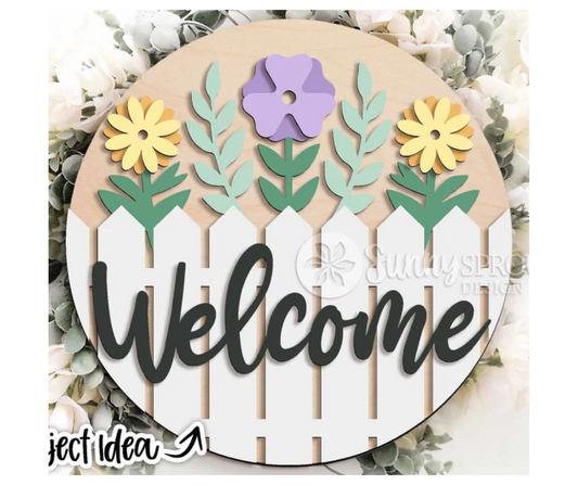3D PROJECT - Welcome w/fence & Flowers